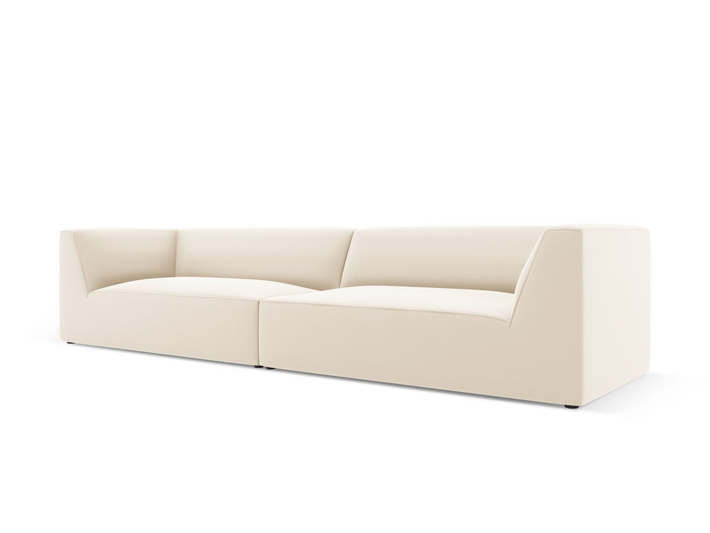 Cosmopolitan Design kunstlærmodulsofa, "Siena", 4-seter, 302 × 93 × 69 cm, Pacifico, svarte plastben