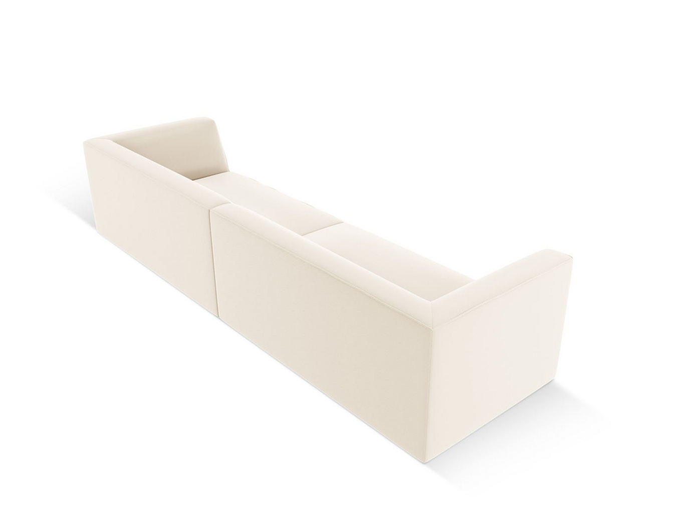 Cosmopolitan Design kunstlærmodulsofa, "Siena", 4-seter, 302 × 93 × 69 cm, Pacifico, svarte plastben