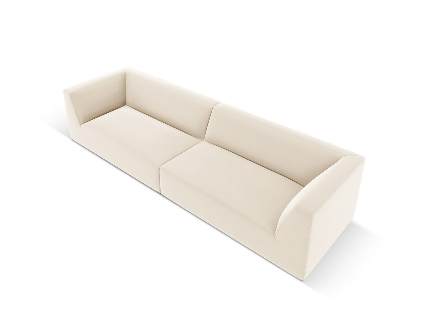 Cosmopolitan Design kunstlærmodulsofa, "Siena", 4-seter, 302 × 93 × 69 cm, Pacifico, svarte plastben