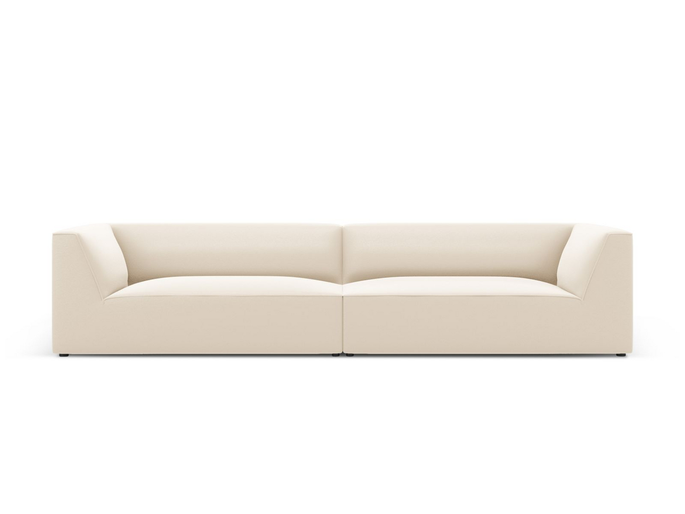 Cosmopolitan Design kunstlærmodulsofa, "Siena", 4-seter, 302 × 93 × 69 cm, Pacifico, svarte plastben