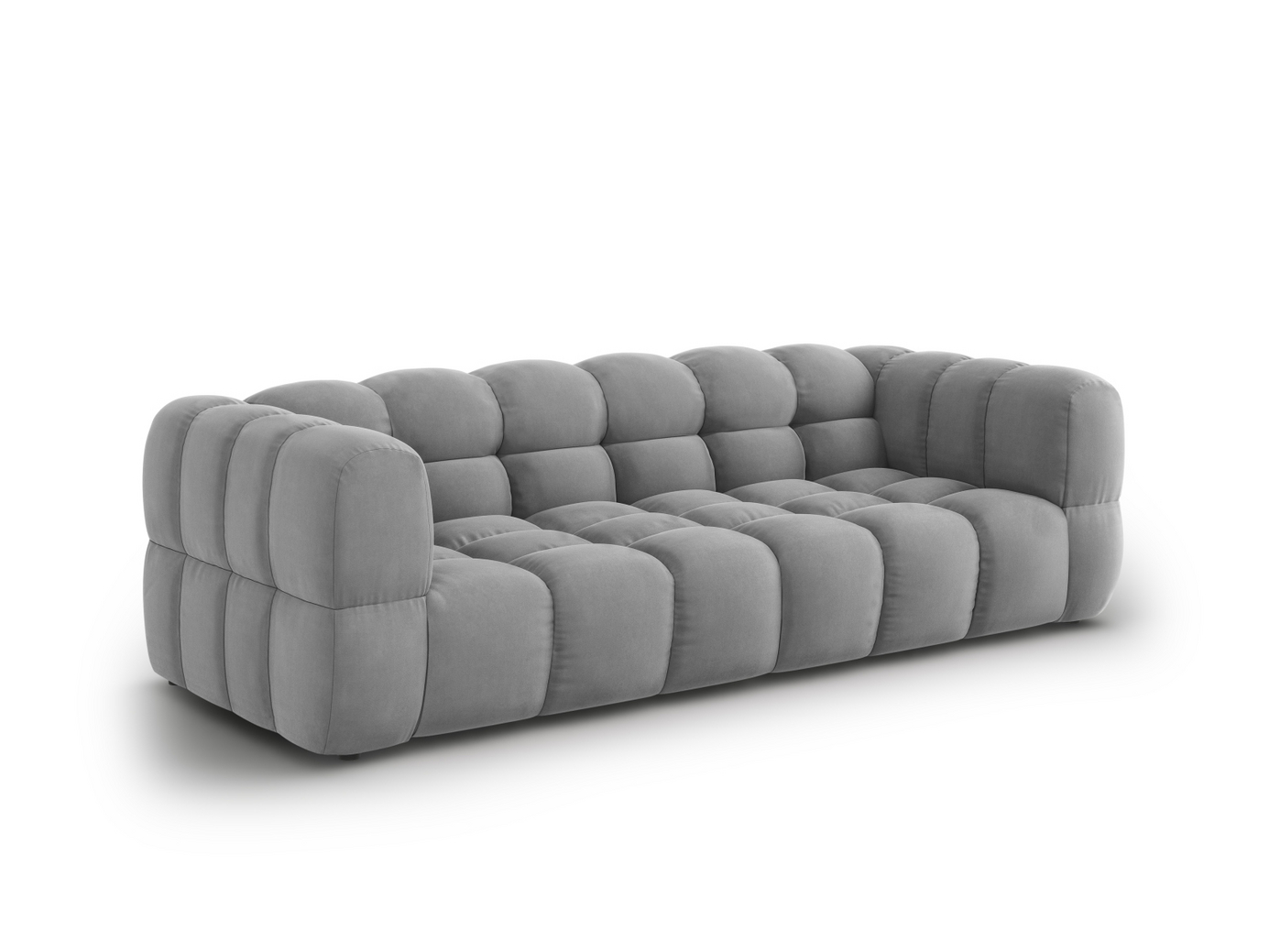 Cosmopolitan Design fløyelsmodulsofa, "Sky", 4-seter, 244 × 102 × 70 cm, Casino, svarte plastben