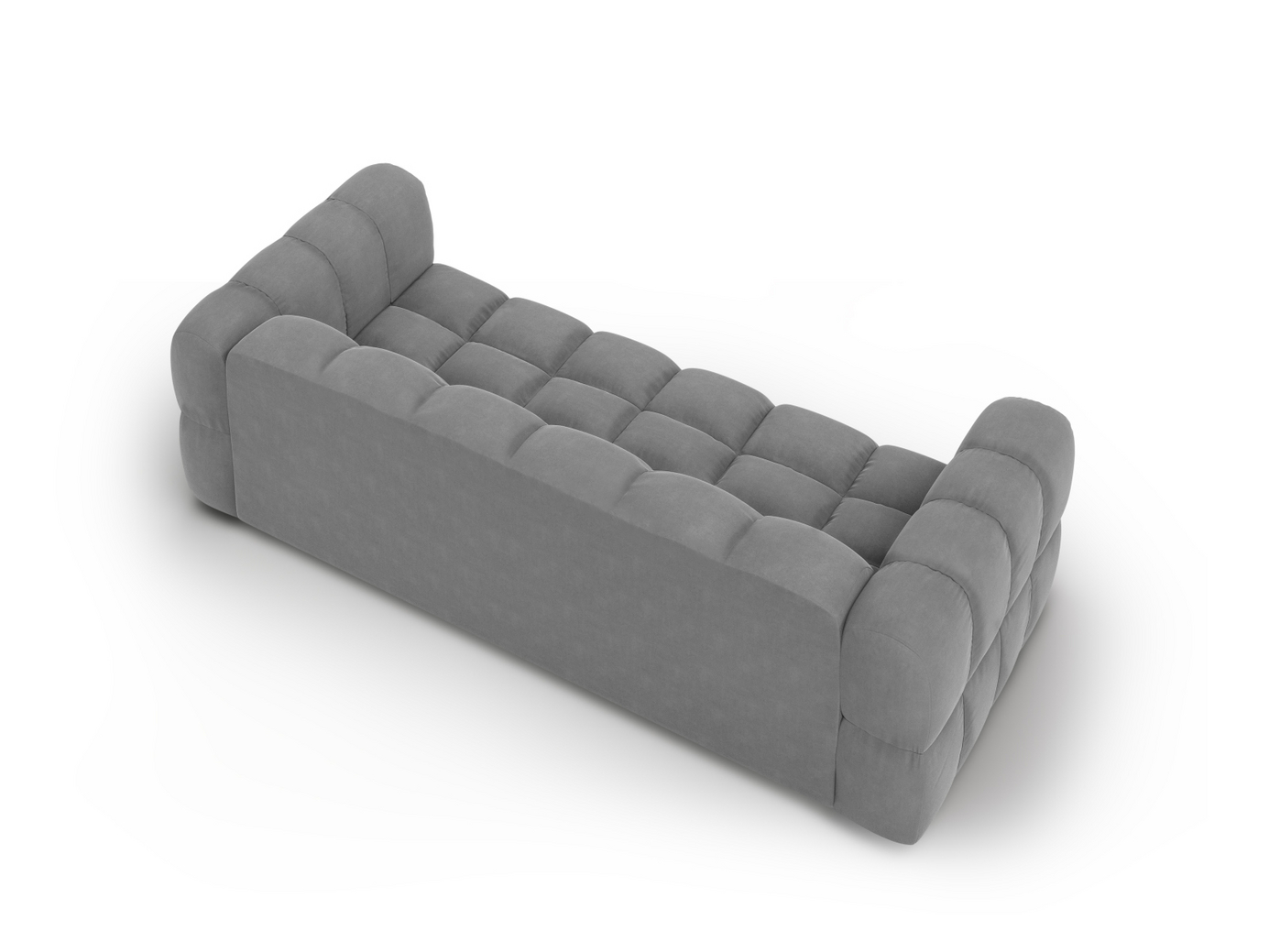 Cosmopolitan Design fløyelsmodulsofa, "Sky", 4-seter, 244 × 102 × 70 cm, Casino, svarte plastben
