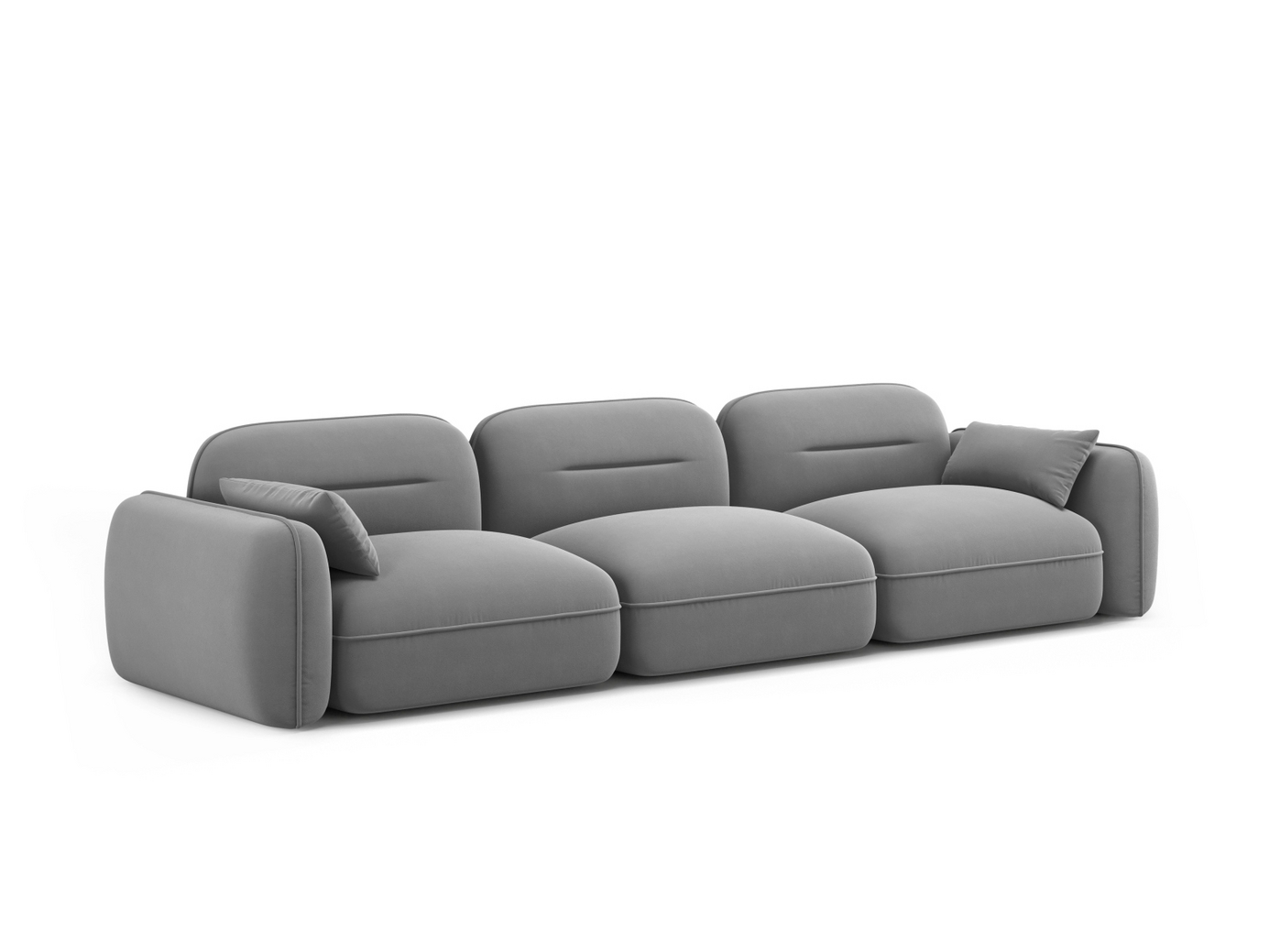 Cosmopolitan Design fløyelsmodulsofa, "Sydney", 4-seter, 320 × 90 × 70 cm, Casino, svarte plastben