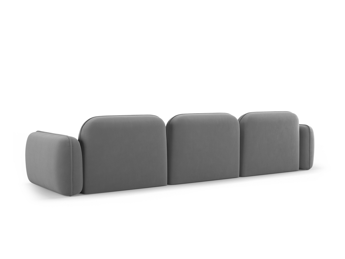 Cosmopolitan Design fløyelsmodulsofa, "Sydney", 4-seter, 320 × 90 × 70 cm, Casino, svarte plastben