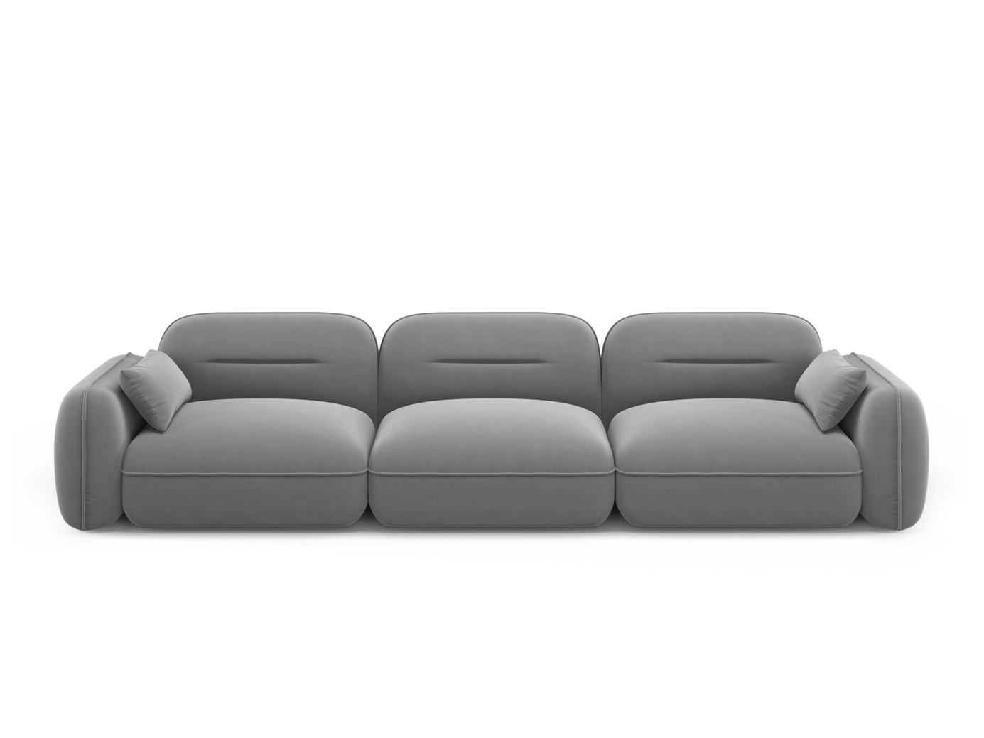 Cosmopolitan Design fløyelsmodulsofa, "Sydney", 4-seter, 320 × 90 × 70 cm, Casino, svarte plastben