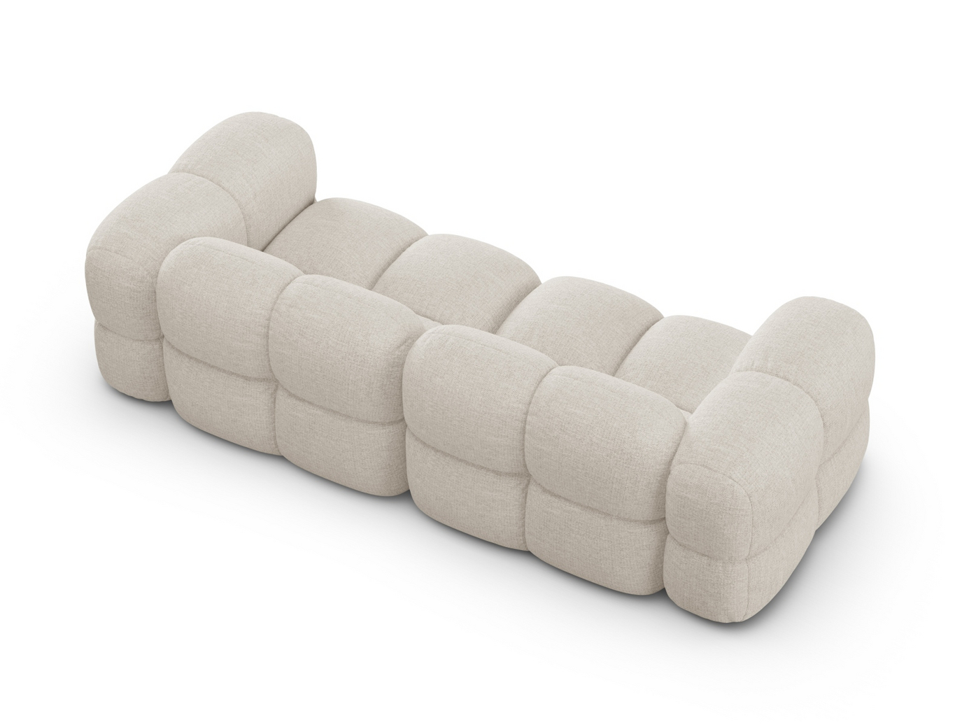 Cosmopolitan Design sofa, "Loretto", 4-seter, 250 × 100 × 68 cm, Sorella, svarte plastben