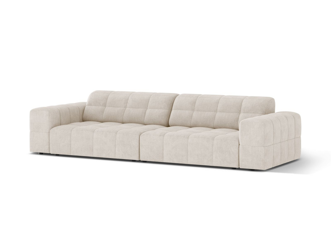 Cosmopolitan Design sofa, "Chicago", 4-seter, 252 × 102 × 78 cm, Eden 10, svarte plastben