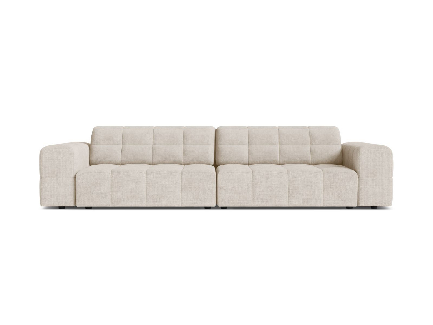 Cosmopolitan Design sofa, "Chicago", 4-seter, 252 × 102 × 78 cm, Eden 10, svarte plastben