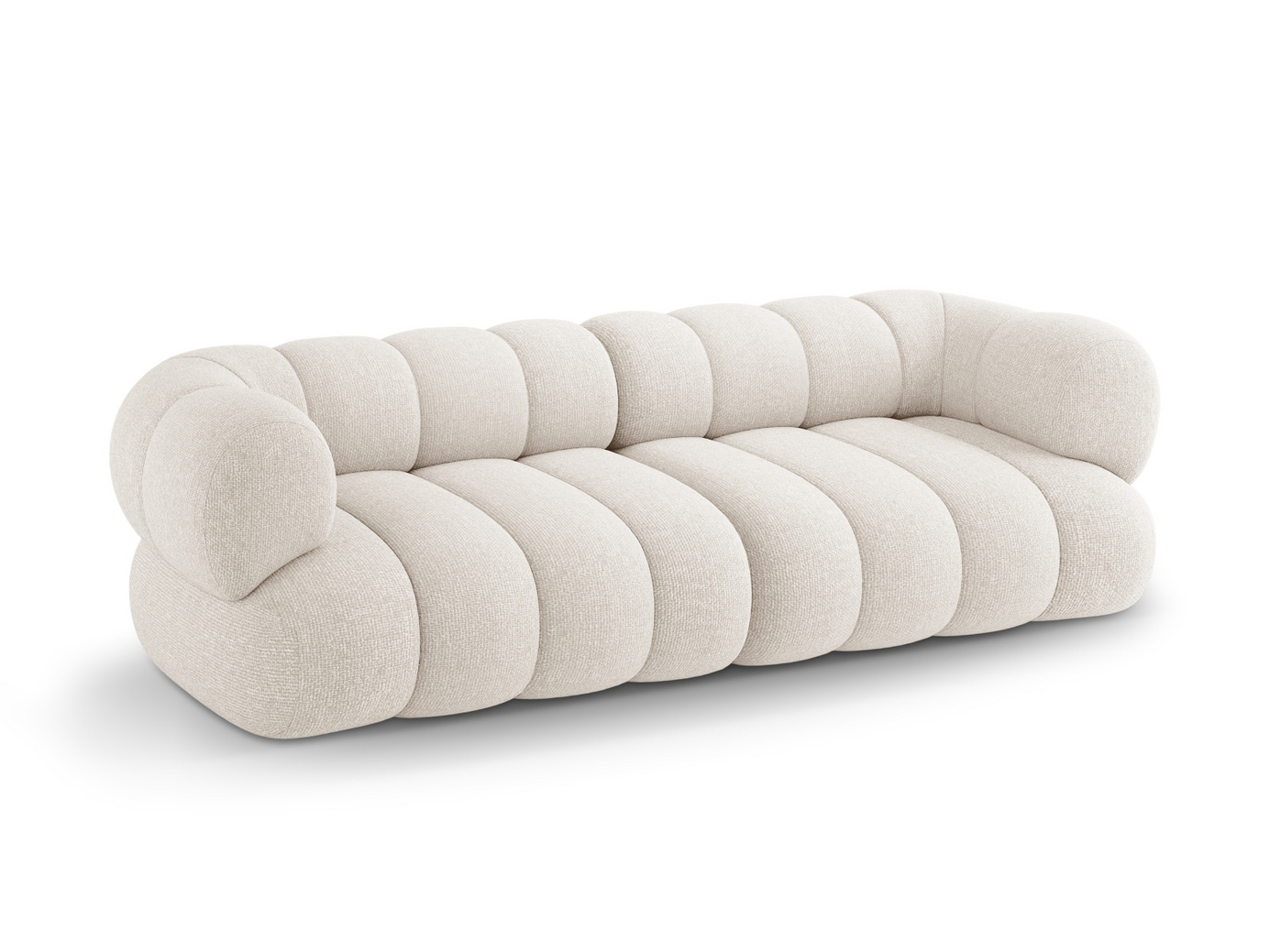 Cosmopolitan Design sofa, "Koge", 4-seter, 240 × 95 × 70 cm, Eden 10, svarte plastben