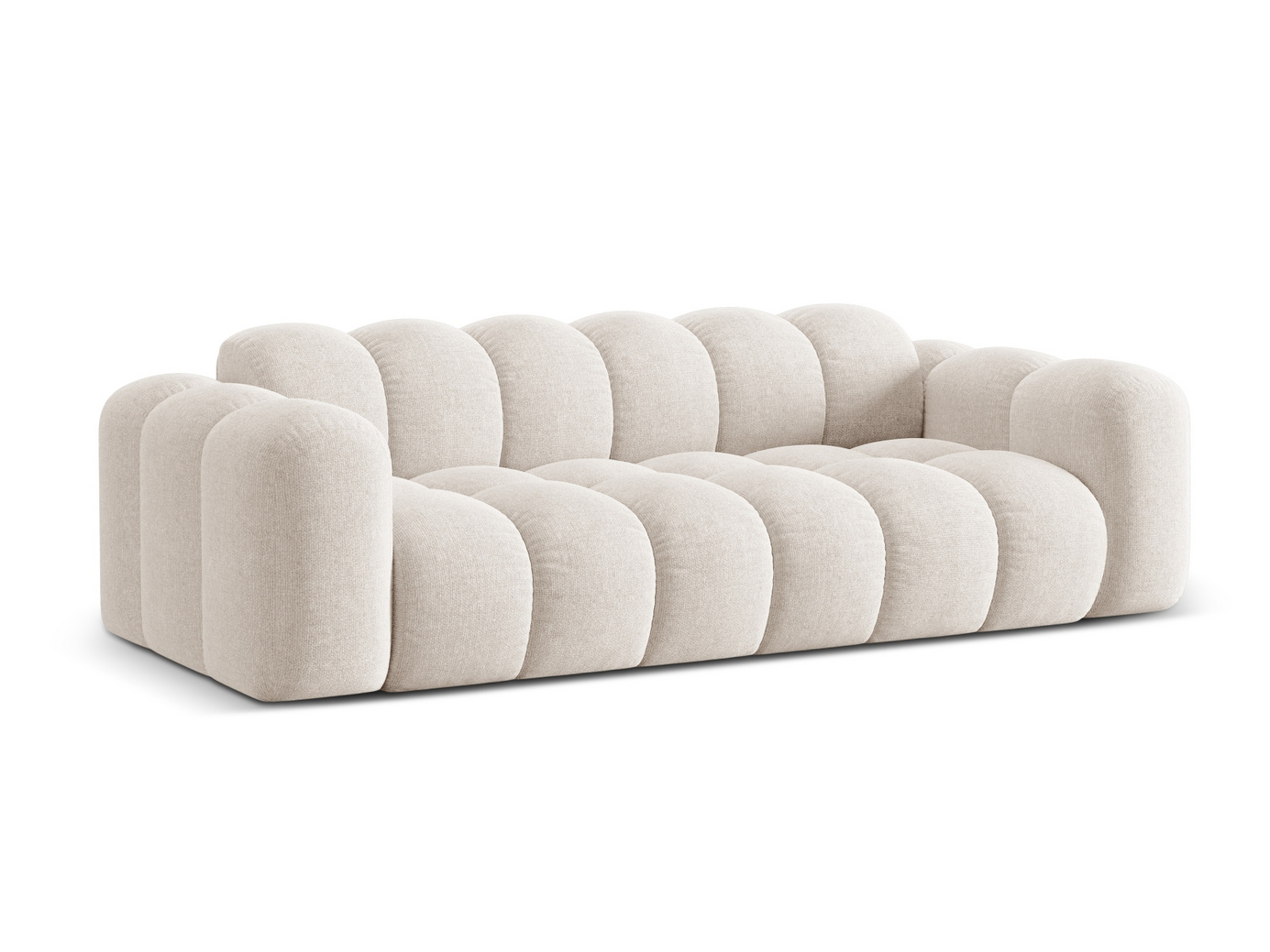 Cosmopolitan Design sofa, "Treno", 4-seter, 240 × 94 × 70 cm, Eden 10, svarte plastben