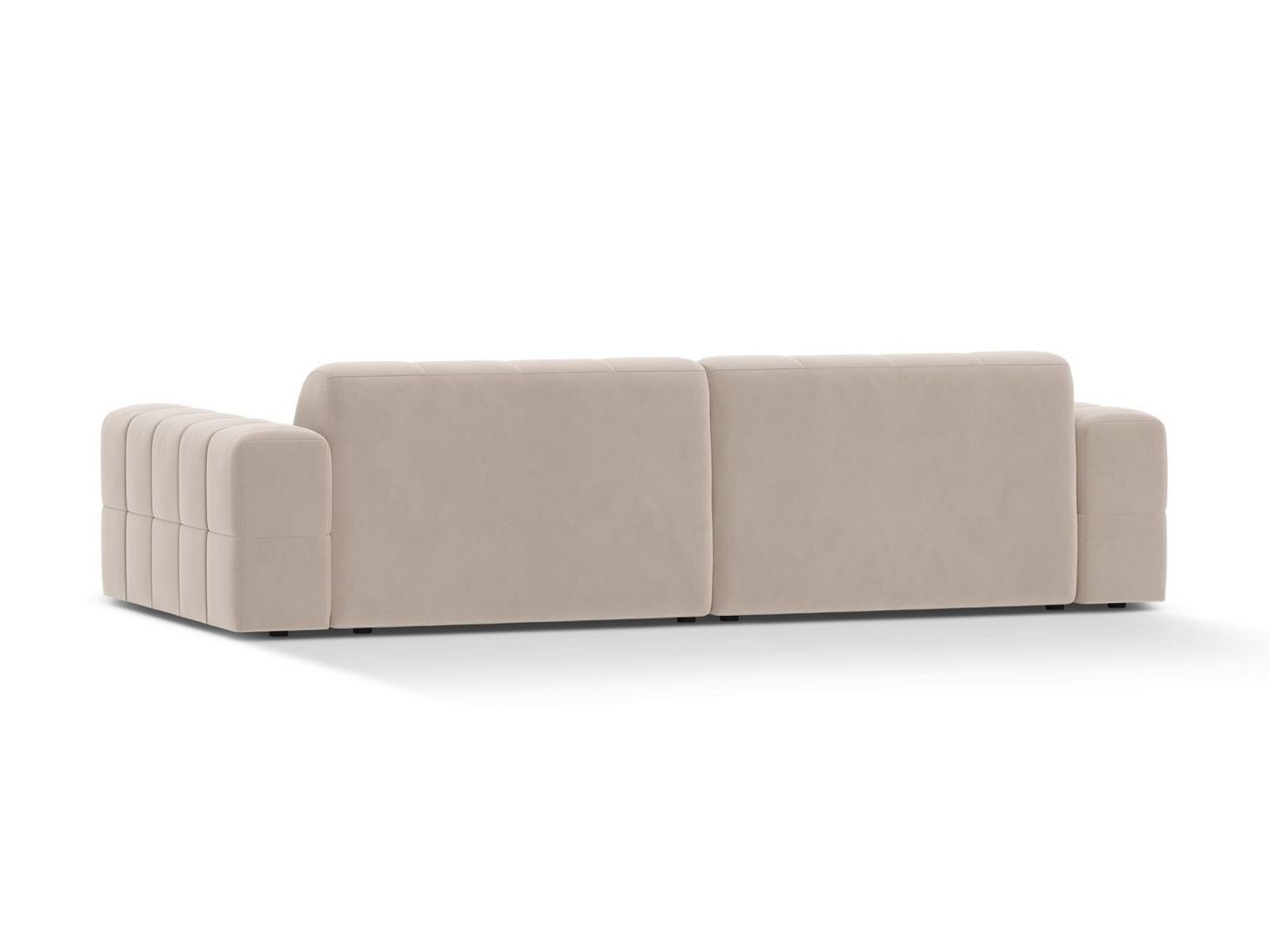 Cosmopolitan Design fløyelssofa, "Chicago", 4-seter, 252 × 102 × 78 cm, Venus, svarte plastben