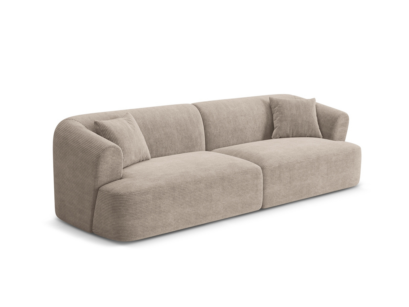 Cosmopolitan Design modulsofa, "Campi", 4-seter, 255 × 90 × 70 cm, Lincoln, svarte plastben