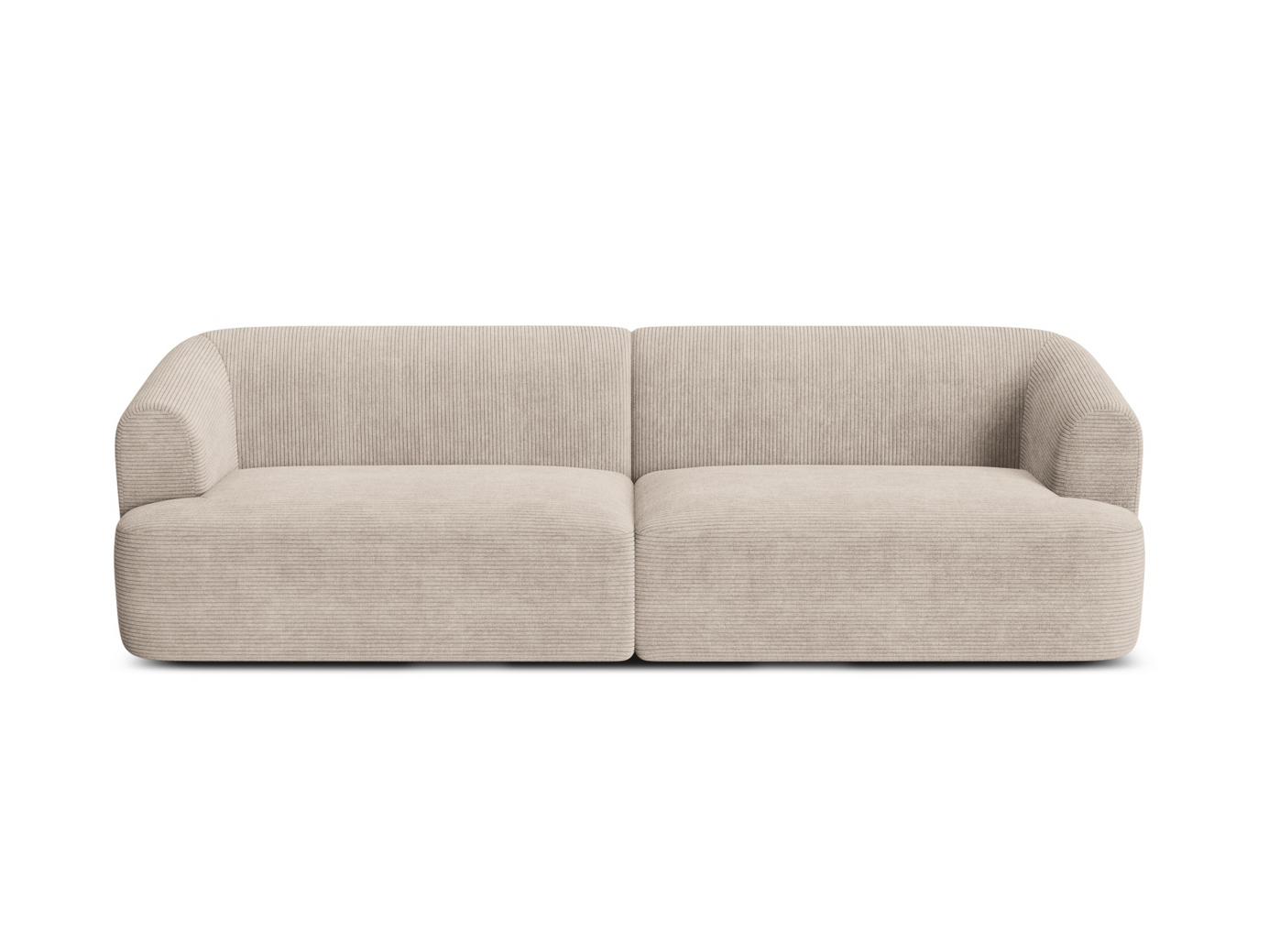 Cosmopolitan Design modulsofa, "Campi", 4-seter, 255 × 90 × 70 cm, Lincoln, svarte plastben