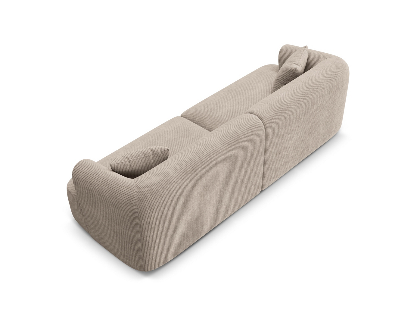 Cosmopolitan Design modulsofa, "Campi", 4-seter, 255 × 90 × 70 cm, Lincoln, svarte plastben