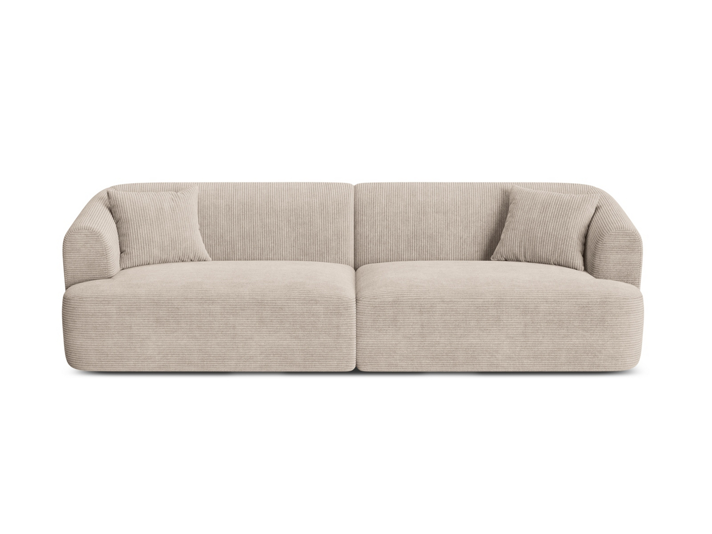 Cosmopolitan Design modulsofa, "Campi", 4-seter, 255 × 90 × 70 cm, Lincoln, svarte plastben