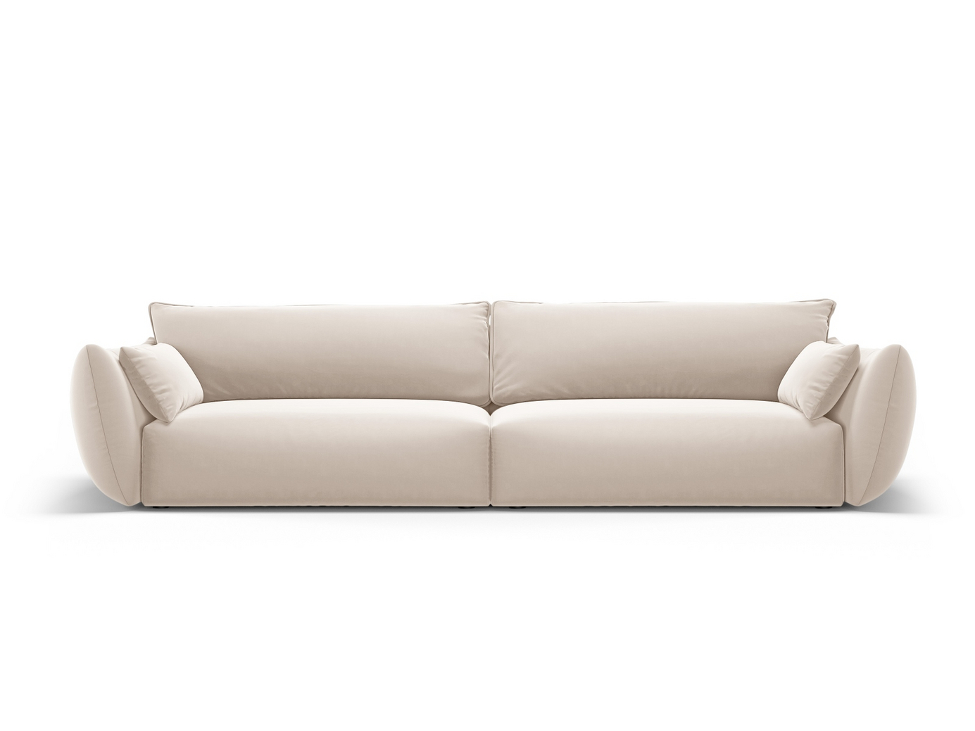 Cosmopolitan Design fløyelssofa, "Matera", 4-seter, 248 × 110 × 85 cm, Salvador, svarte plastben