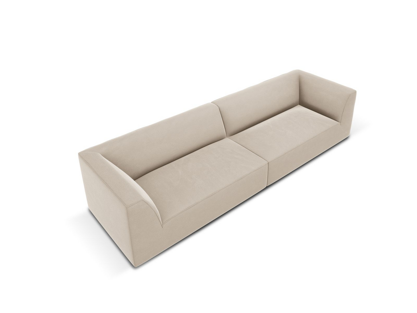 Cosmopolitan Design fløyelssofa, "Siena", 4-seter, 302 × 93 × 69 cm, Salvador, svarte plastben