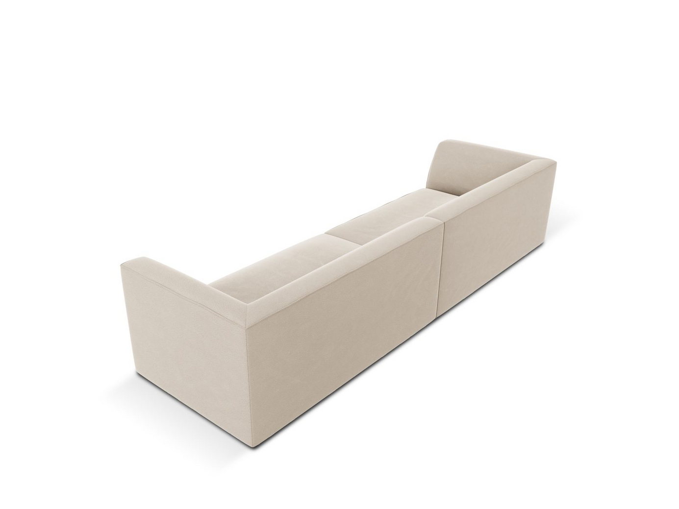 Cosmopolitan Design fløyelssofa, "Siena", 4-seter, 302 × 93 × 69 cm, Salvador, svarte plastben