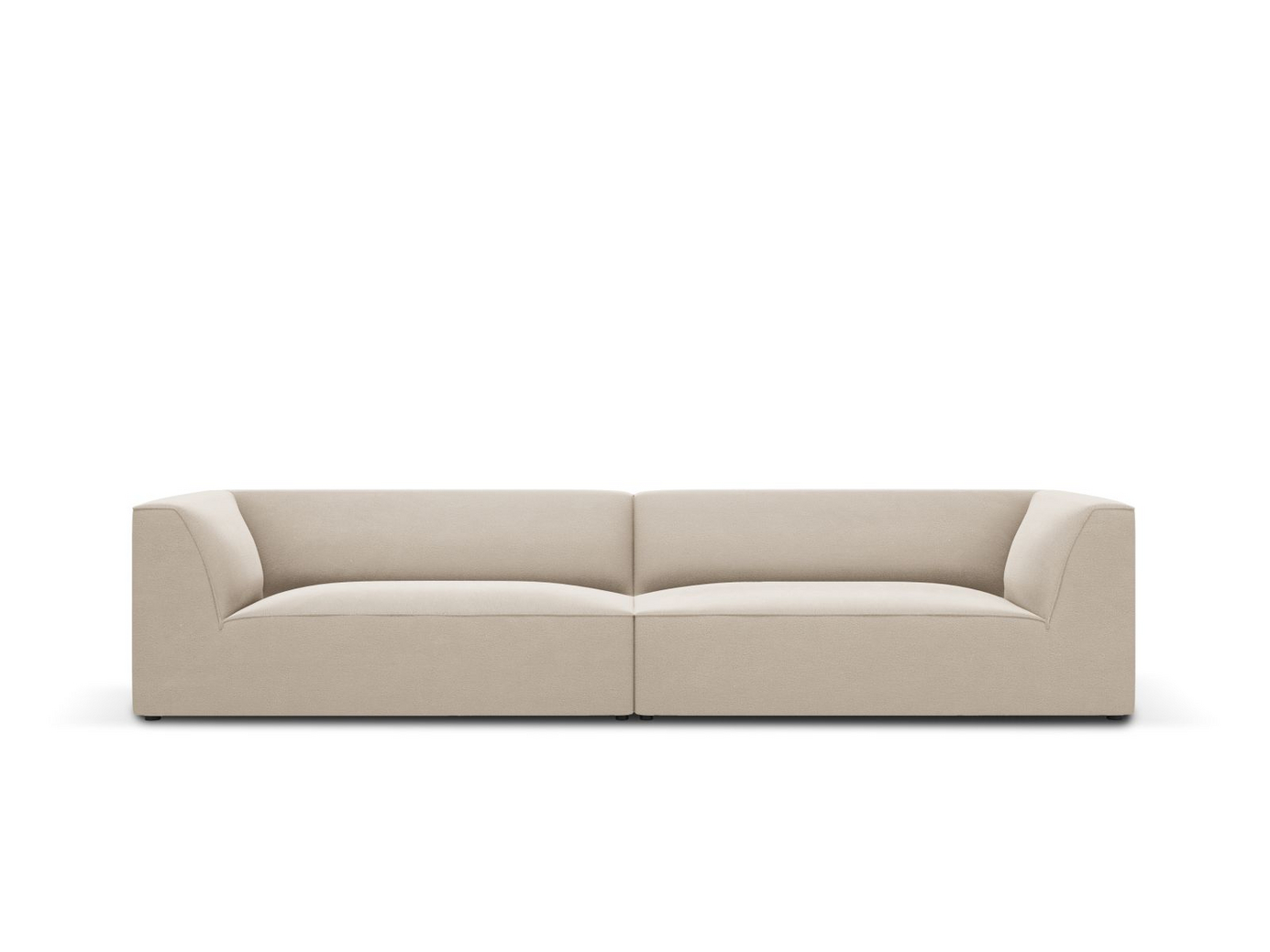 Cosmopolitan Design fløyelssofa, "Siena", 4-seter, 302 × 93 × 69 cm, Salvador, svarte plastben