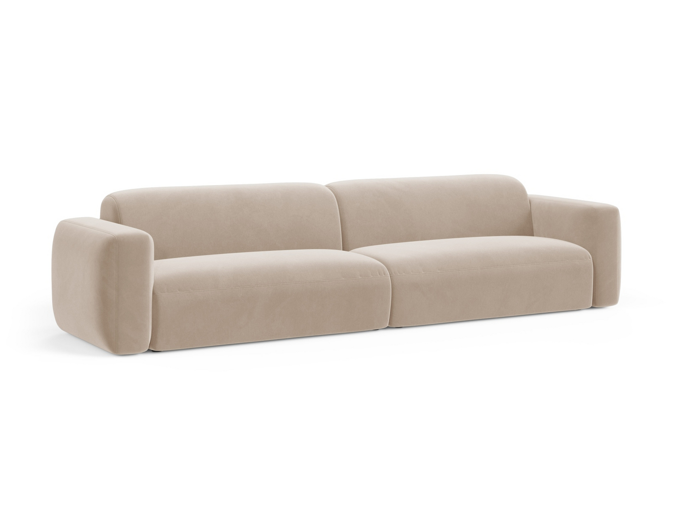Cosmopolitan Design fløyelsmodulsofa, "Strino", 4-seter, 240 × 98 × 78 cm, Salvador, svarte plastben