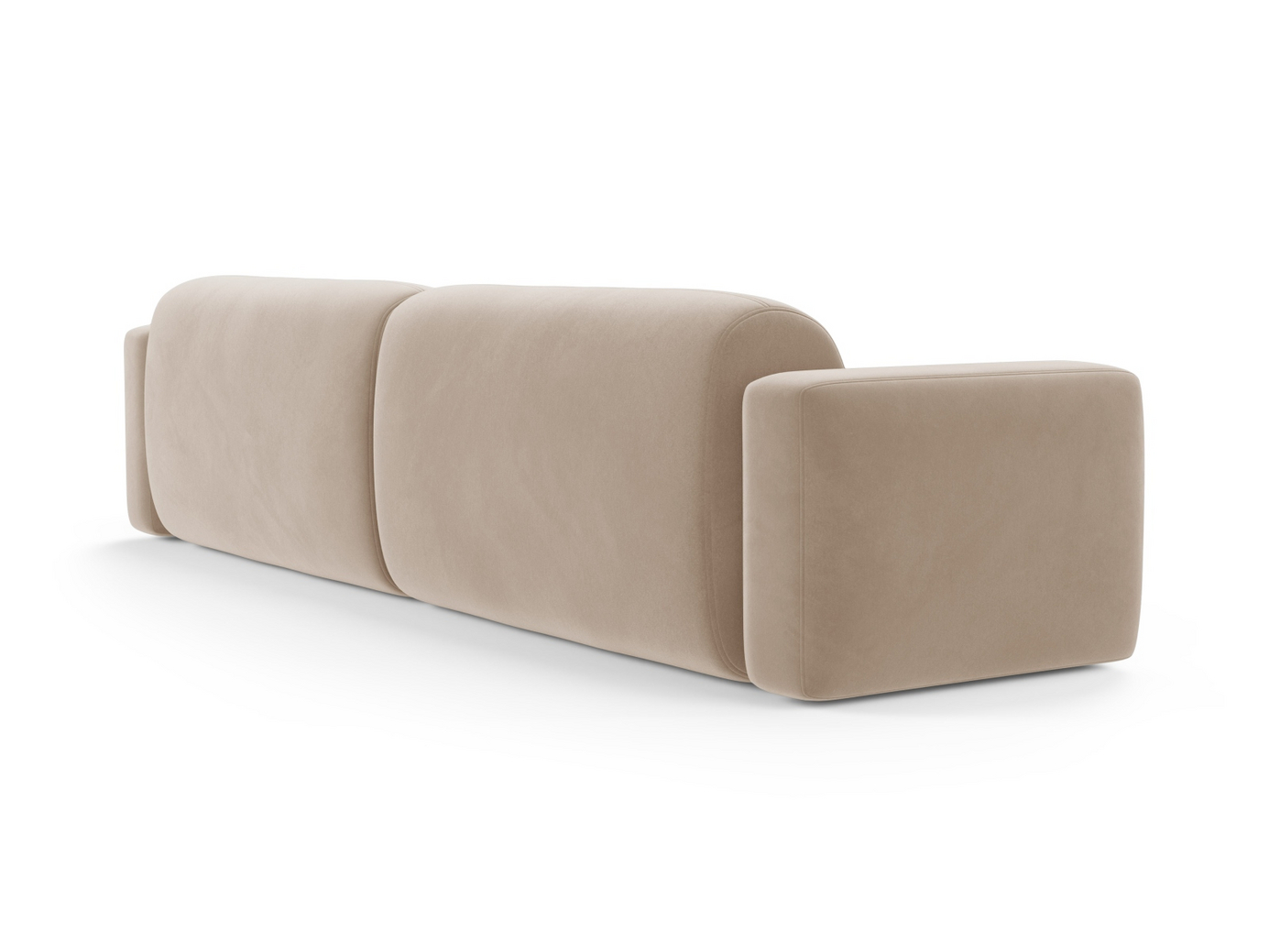 Cosmopolitan Design fløyelsmodulsofa, "Strino", 4-seter, 240 × 98 × 78 cm, Salvador, svarte plastben