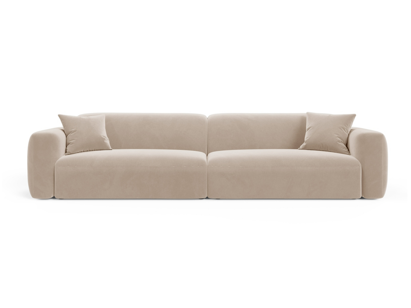 Cosmopolitan Design fløyelsmodulsofa, "Strino", 4-seter, 240 × 98 × 78 cm, Salvador, svarte plastben