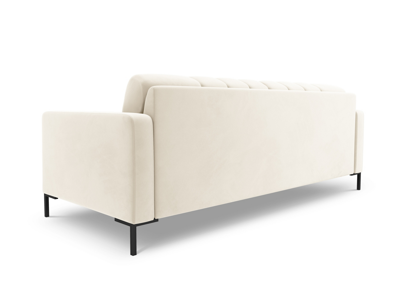 Cosmopolitan Design fløyelssofa, "Bali", 4-seter, 217 × 96 × 75 cm, Bluvel, svarte metallben