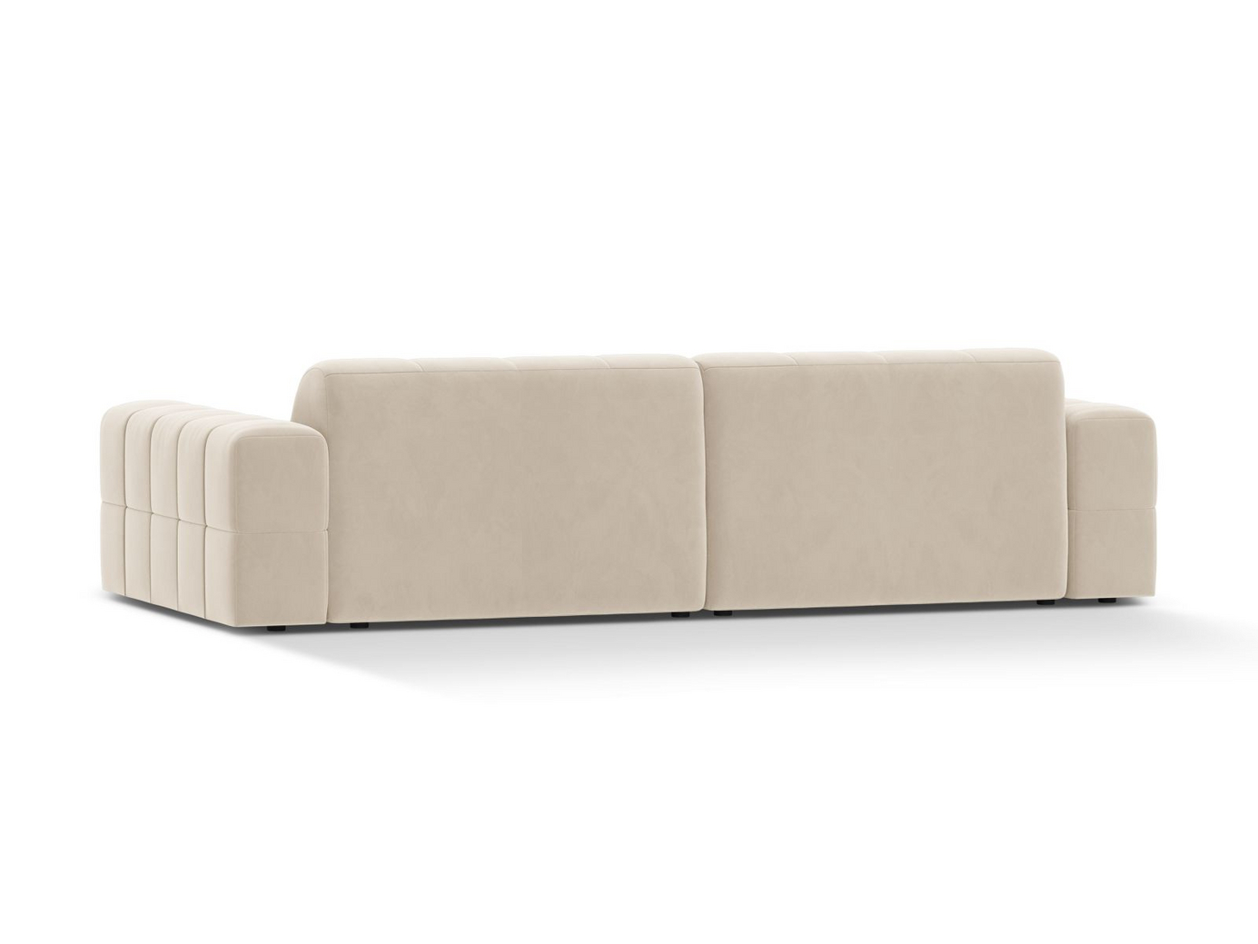 Cosmopolitan Design fløyelssofa, "Chicago", 4-seter, 252 × 102 × 78 cm, Bluvel, svarte plastben
