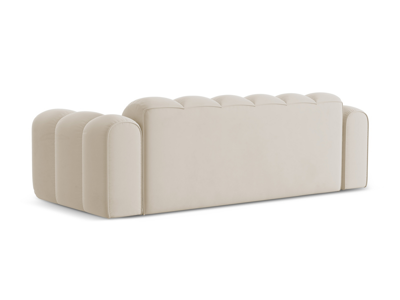Cosmopolitan Design fløyelssofa, "Treno", 4-seter, 240 × 94 × 70 cm, Bluvel, svarte plastben