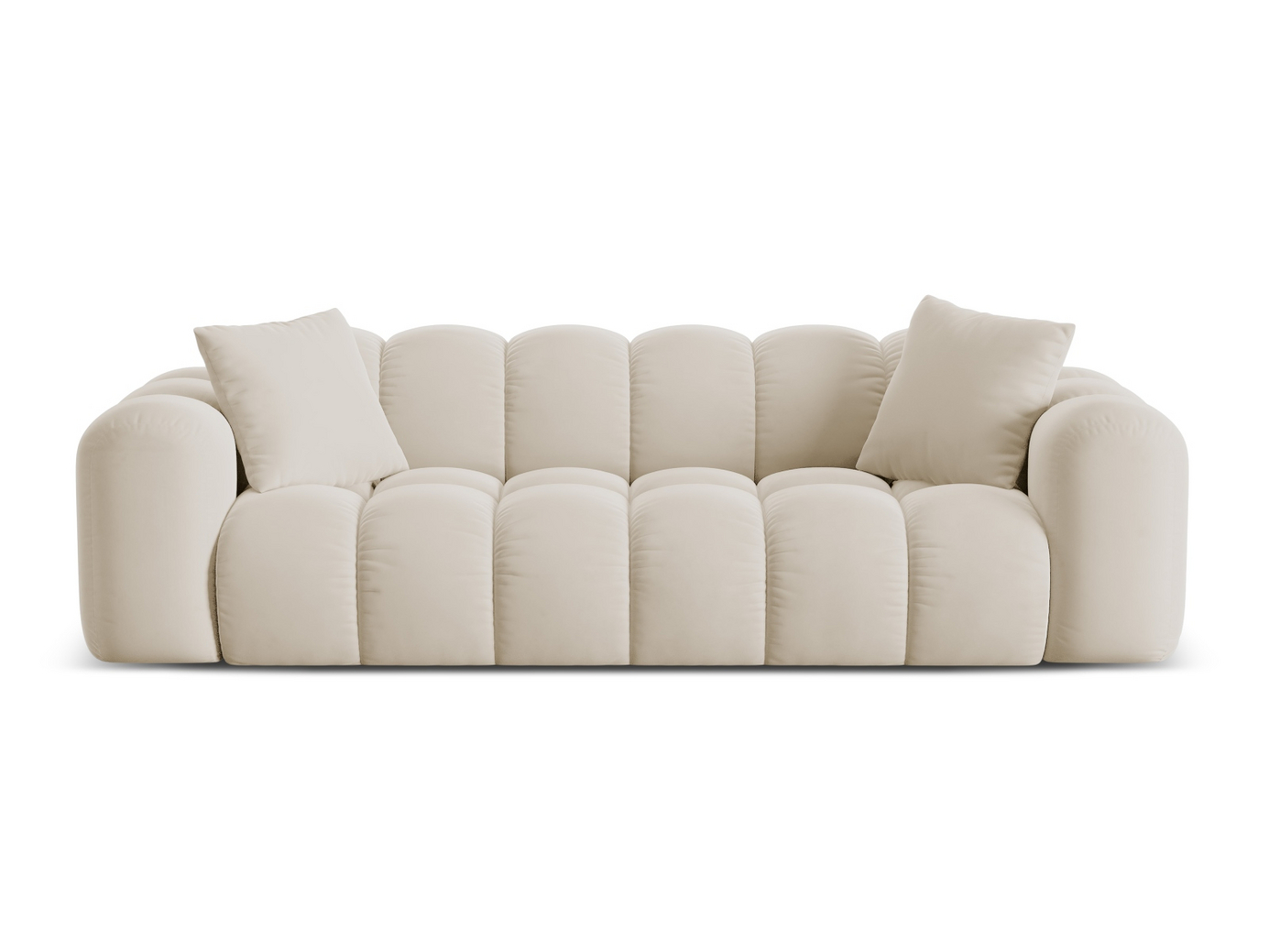 Cosmopolitan Design fløyelssofa, "Treno", 4-seter, 240 × 94 × 70 cm, Bluvel, svarte plastben