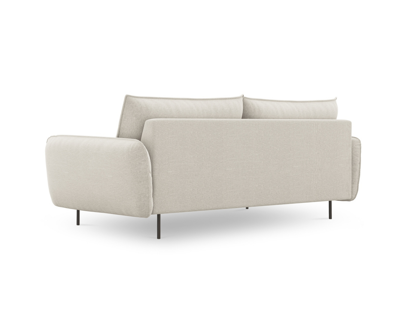 Cosmopolitan Design sofa, "Vienna", 4-seter, 230 × 92 × 95 cm, Positano, svarte metallben