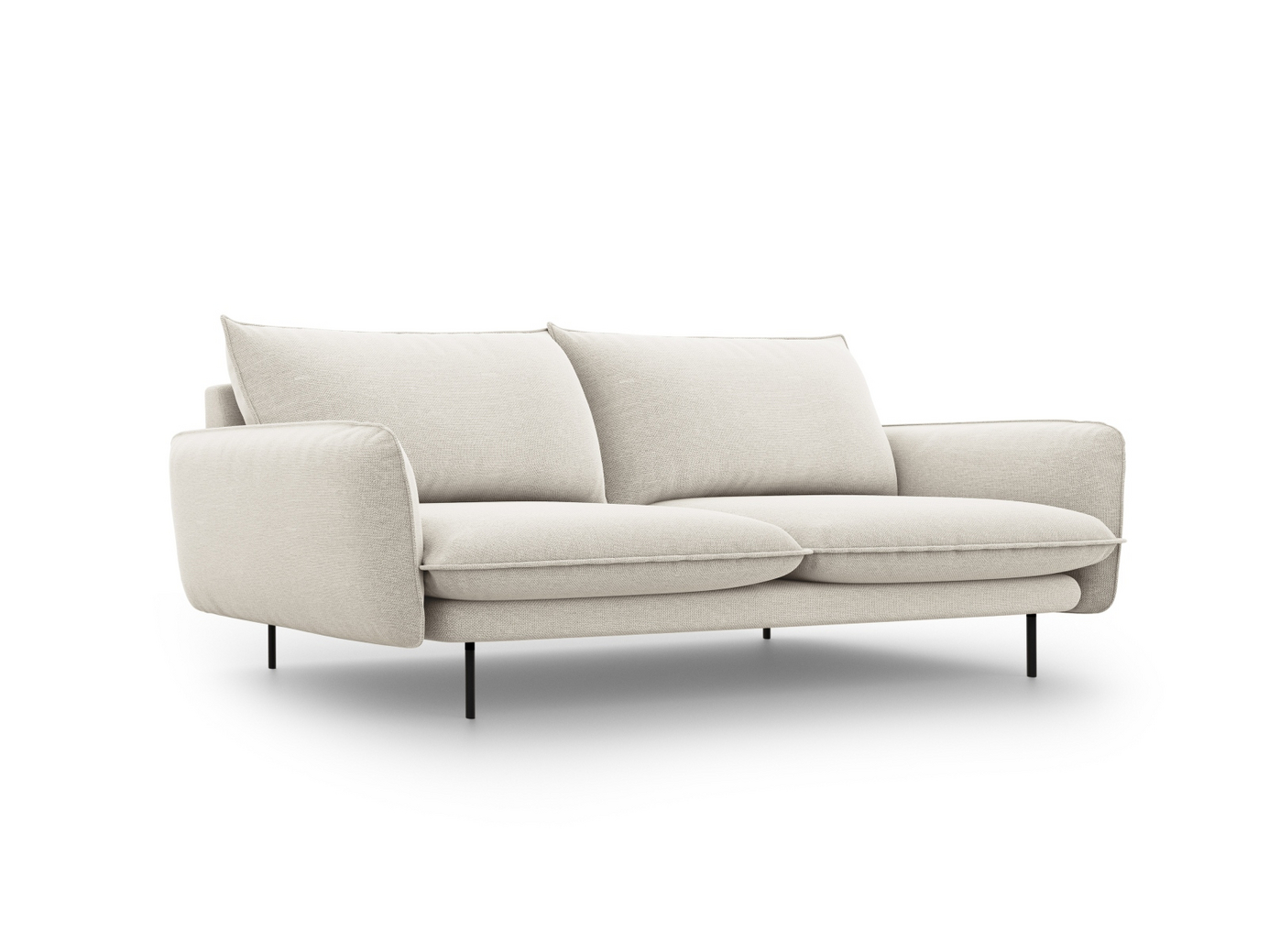 Cosmopolitan Design sofa, "Vienna", 4-seter, 230 × 92 × 95 cm, Positano, svarte metallben