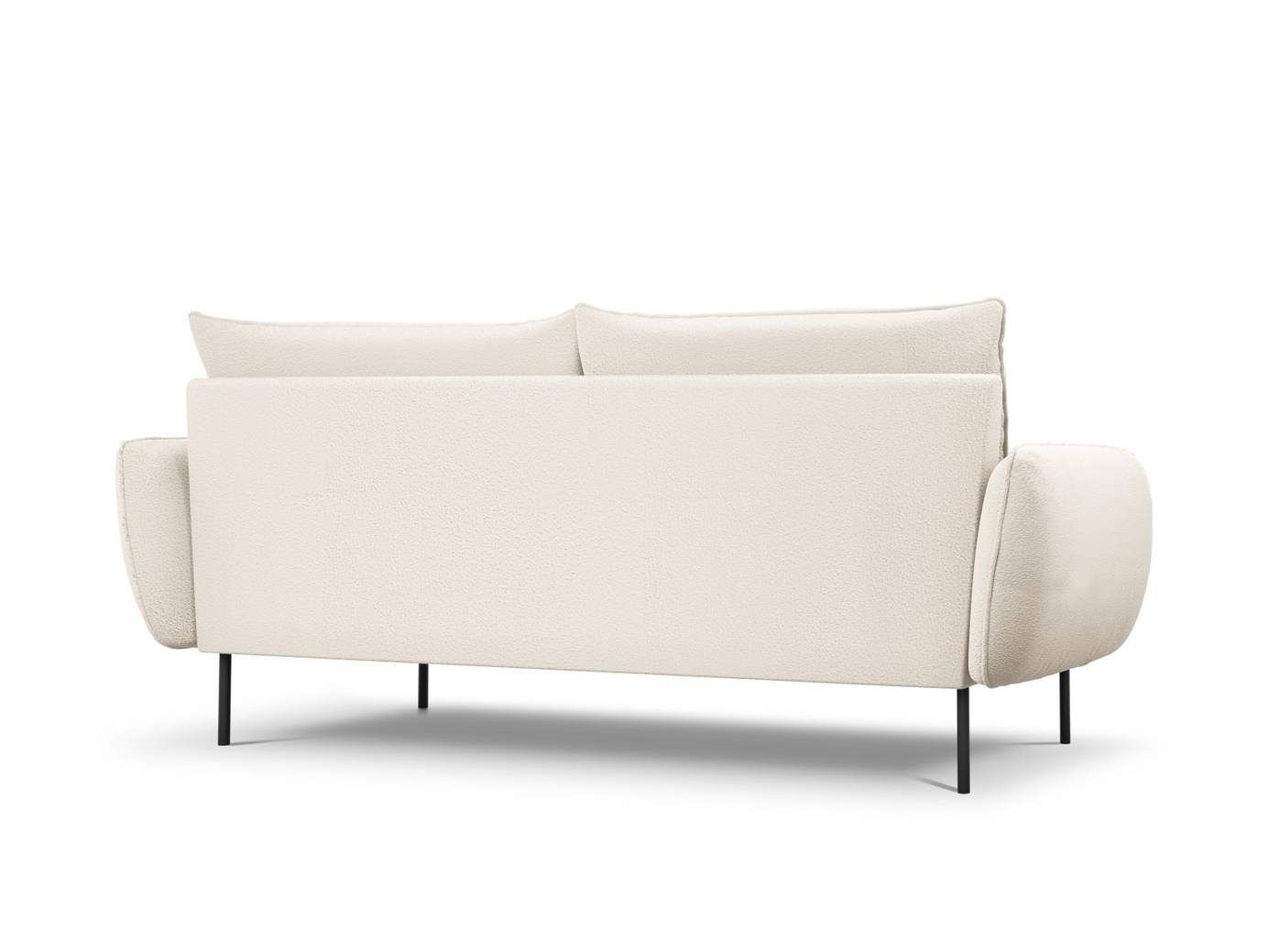 Cosmopolitan Design bouclé-sofa, "Vienna", 4-seter, 230 × 92 × 95 cm, Ascot, svarte metallben