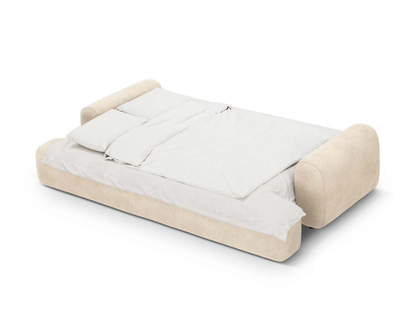 Cosmopolitan Design fløyelssovesofa med oppbevaring, "Calma", 4-seter, 250 × 100 × 84 cm, Vogue, svarte plastben