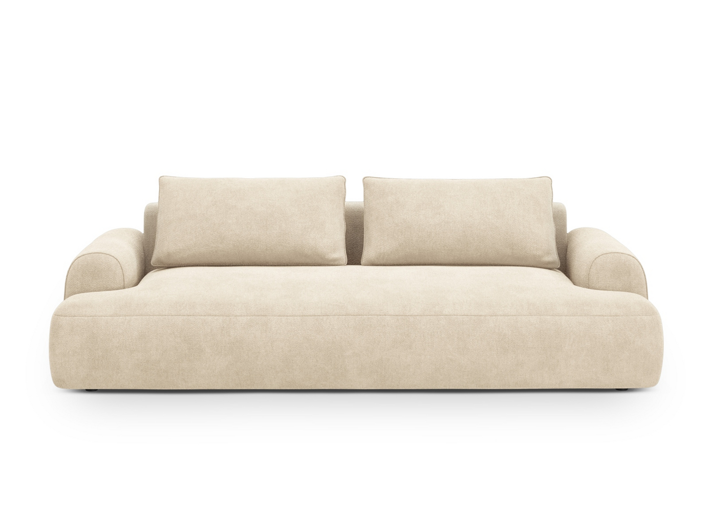 Cosmopolitan Design fløyelssovesofa med oppbevaring, "Calma", 4-seter, 250 × 100 × 84 cm, Vogue, svarte plastben