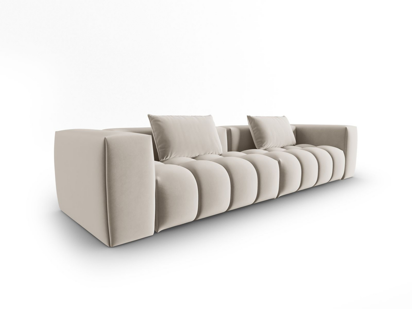 Cosmopolitan Design fløyelsmodulsofa, "Verona", 5-seter, 290 × 85 × 70 cm, Casino, svarte plastben