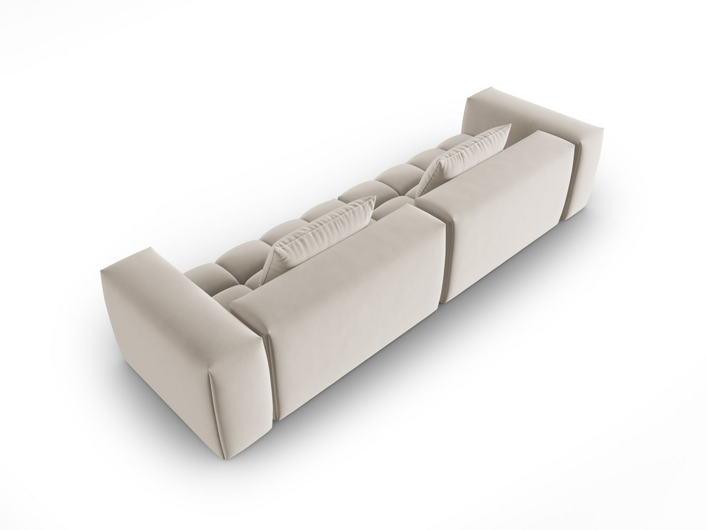 Cosmopolitan Design fløyelsmodulsofa, "Verona", 5-seter, 290 × 85 × 70 cm, Casino, svarte plastben