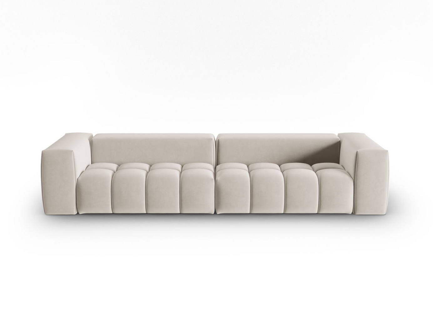 Cosmopolitan Design fløyelsmodulsofa, "Verona", 5-seter, 290 × 85 × 70 cm, Casino, svarte plastben