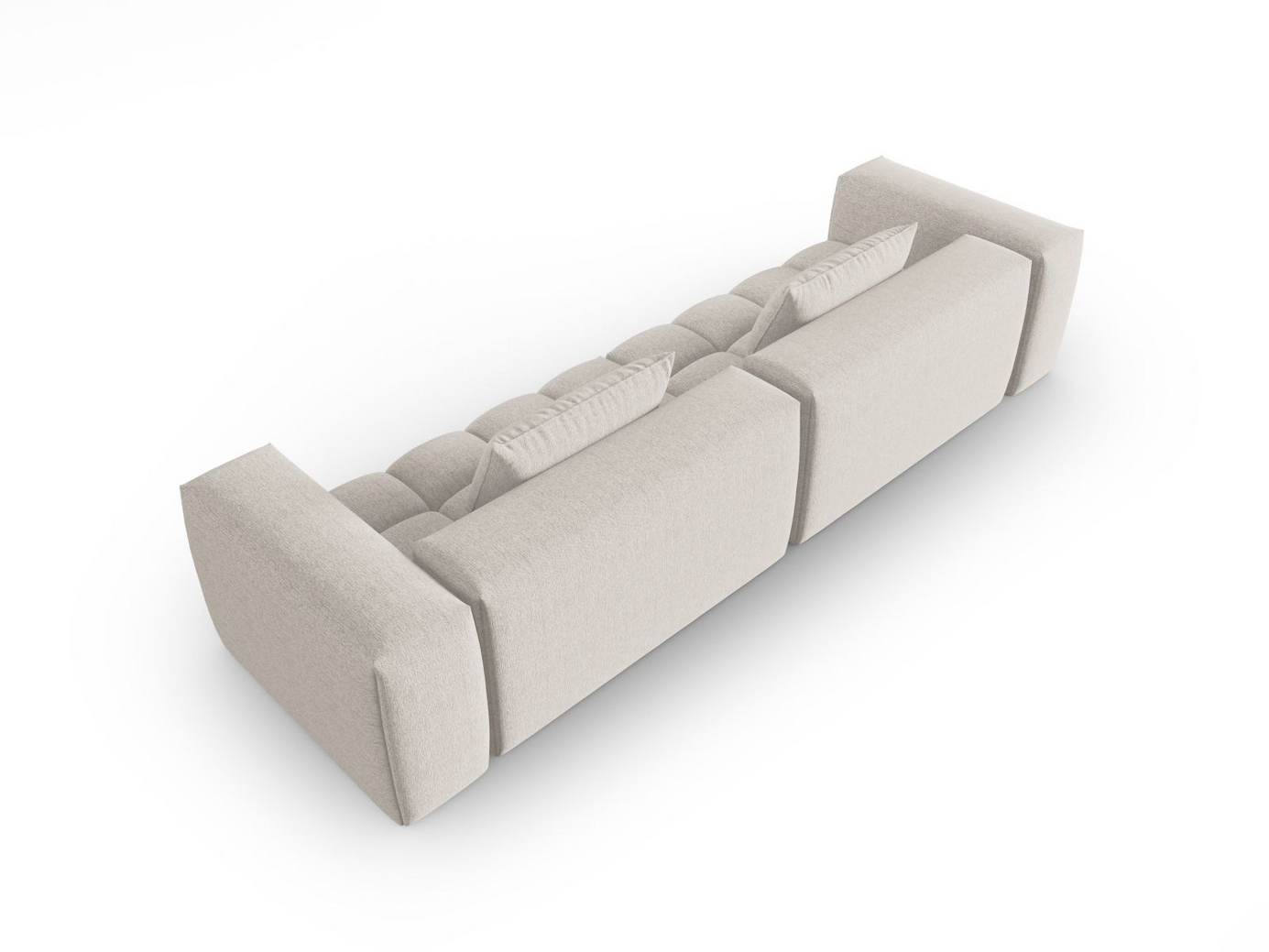 Cosmopolitan Design modulsofa, "Verona", 5-seter, 290 × 85 × 70 cm, Sorella, svarte plastben