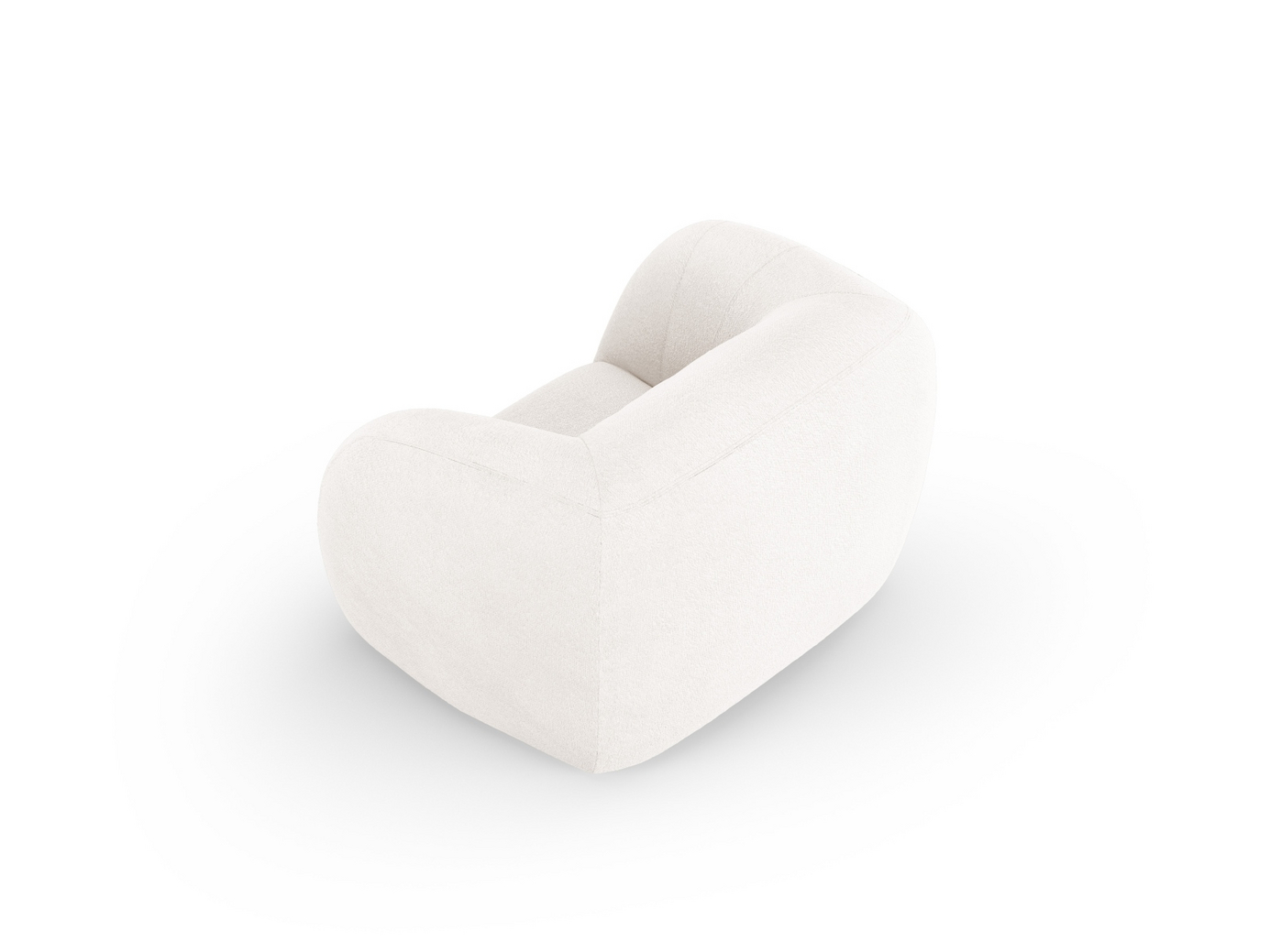 Cosmopolitan Design bouclé-lenestol, "Essen", 1-seter, 130 × 95 × 86 cm, Baloo, svarte plastben