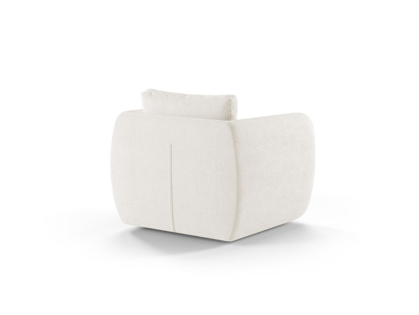 Cosmopolitan Design bouclé-lenestol, "Nimes", 1-seter, 95,5 × 87 × 80 cm, Baloo, sølvfargede metallben