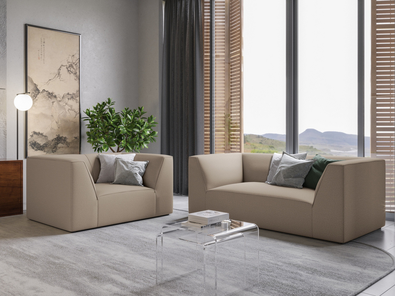 Cosmopolitan Design lenestol, "Siena", 1-seter, 120 × 92 × 69 cm, Ottawa, svarte plastben