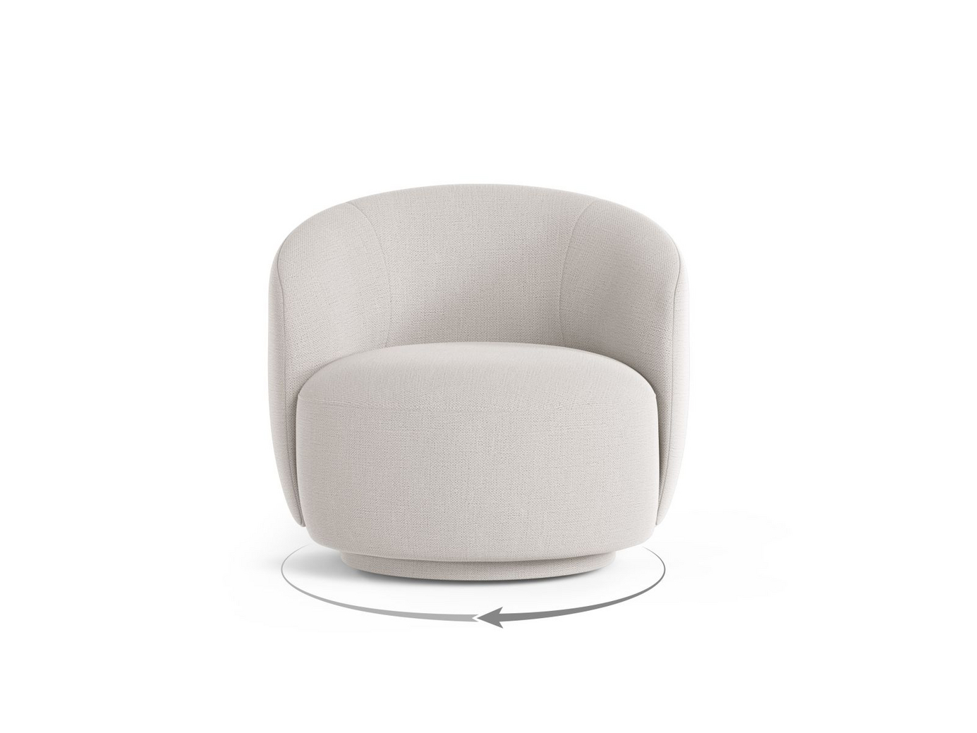 Cosmopolitan Design dreielenestol, "Savona", 1-seter, 86 × 83 × 76,5 cm, Moly, stofftrukne ben