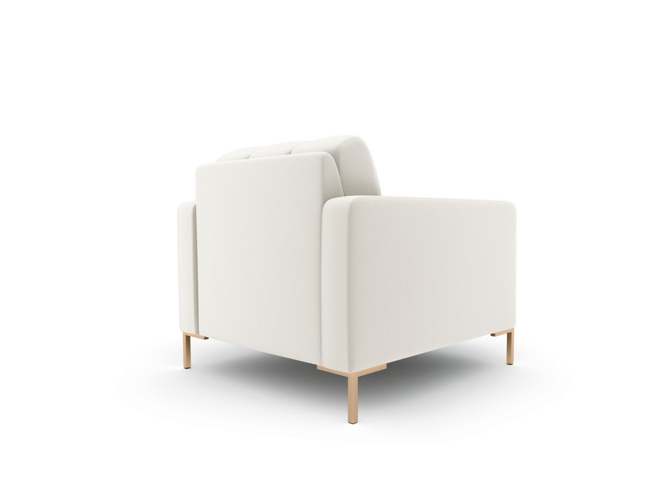 Cosmopolitan Design lenestol, "Bali", 1-seter, 87 × 96 × 75 cm, Neve, gullfargede metallben