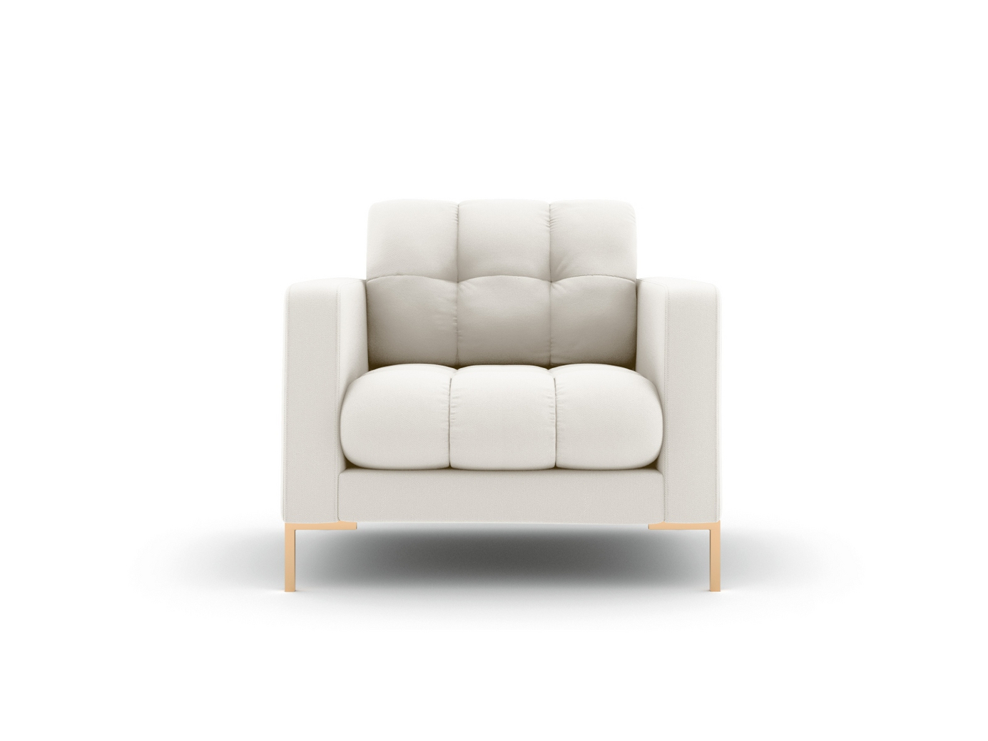 Cosmopolitan Design lenestol, "Bali", 1-seter, 87 × 96 × 75 cm, Neve, gullfargede metallben