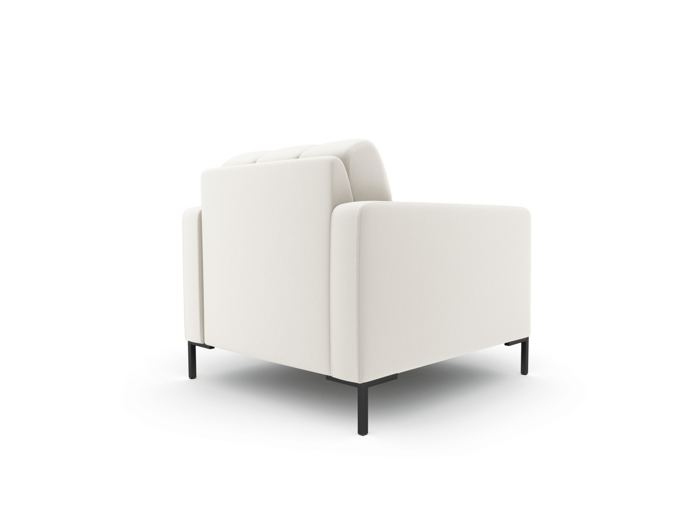 Cosmopolitan Design lenestol, "Bali", 1-seter, 87 × 96 × 75 cm, Neve, svarte metallben