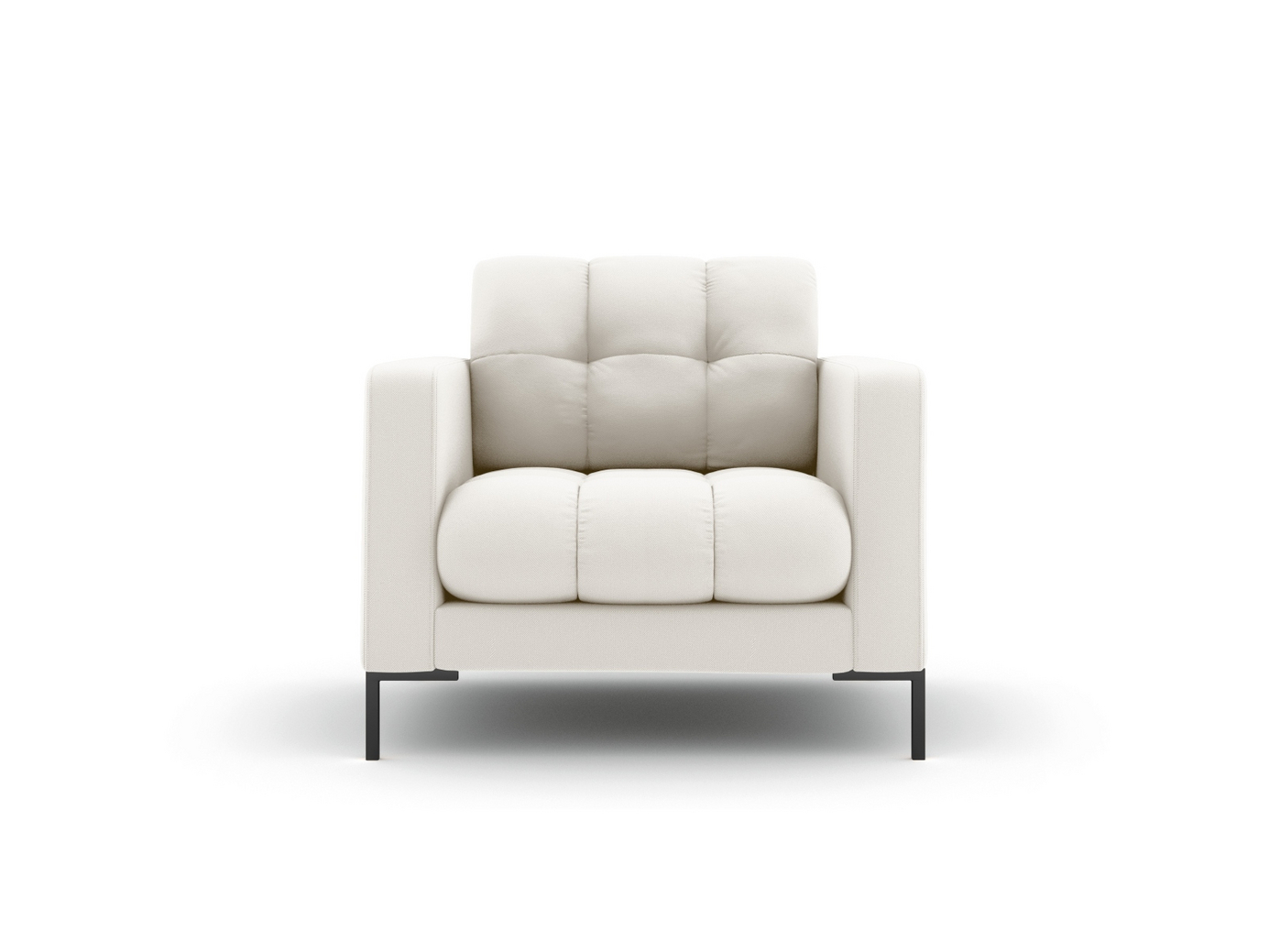 Cosmopolitan Design lenestol, "Bali", 1-seter, 87 × 96 × 75 cm, Neve, svarte metallben