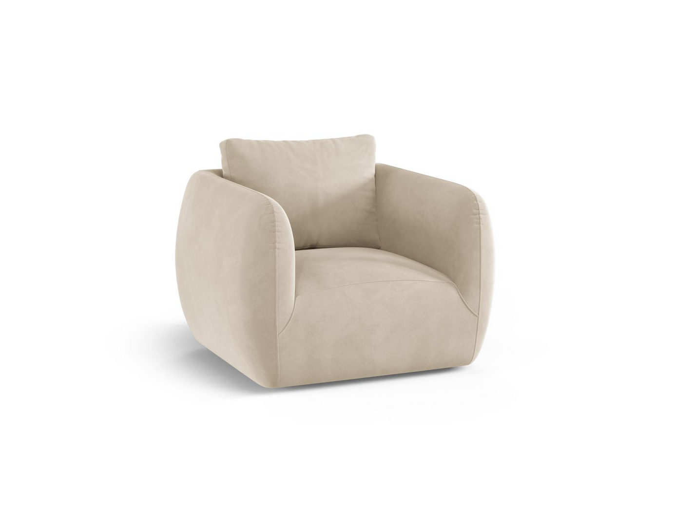Cosmopolitan Design fløyelslenestol, "Nimes", 1-seter, 95,5 × 87 × 80 cm, Casino, sølvfargede metallben