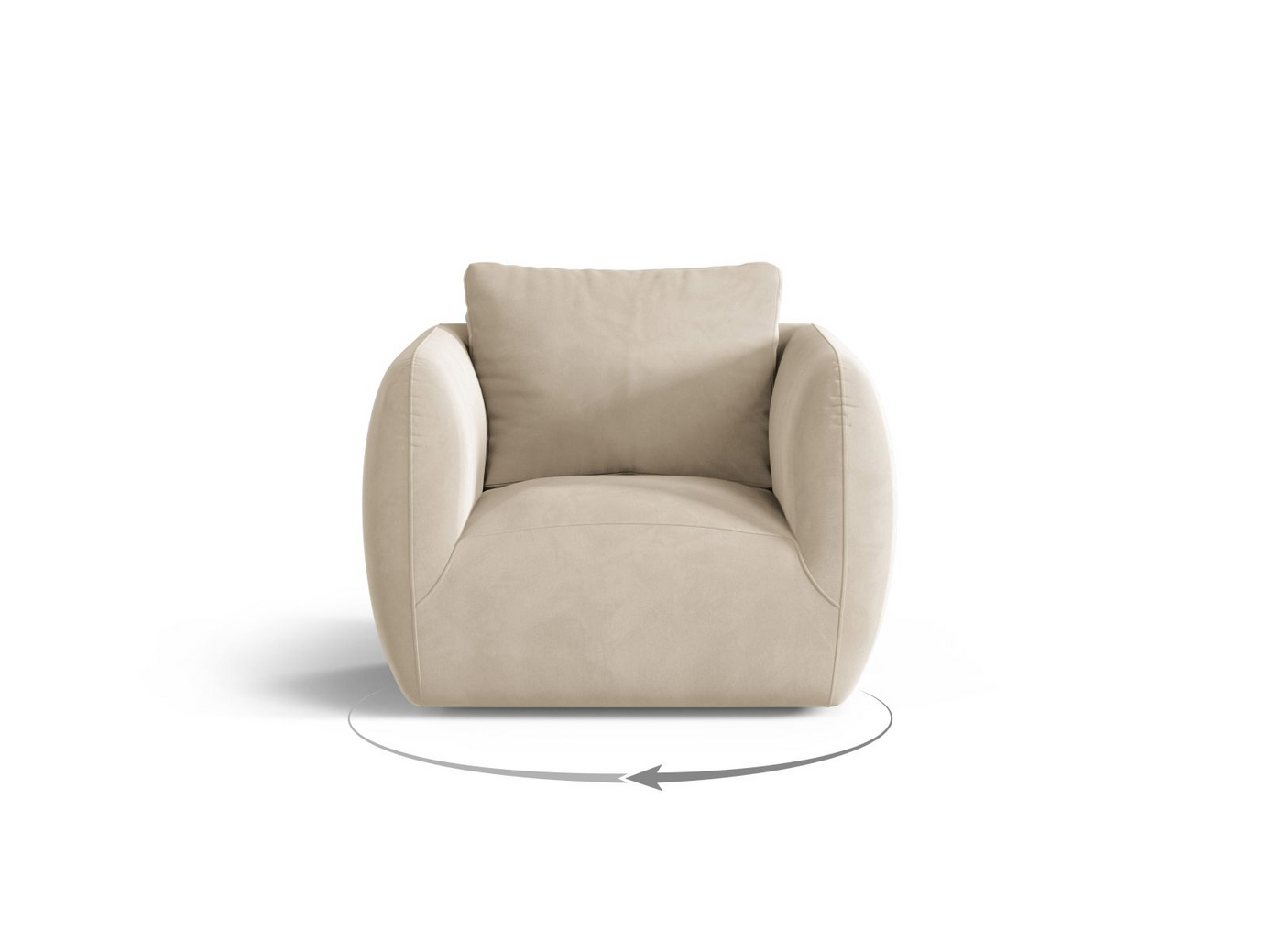 Cosmopolitan Design fløyelslenestol, "Nimes", 1-seter, 95,5 × 87 × 80 cm, Casino, sølvfargede metallben