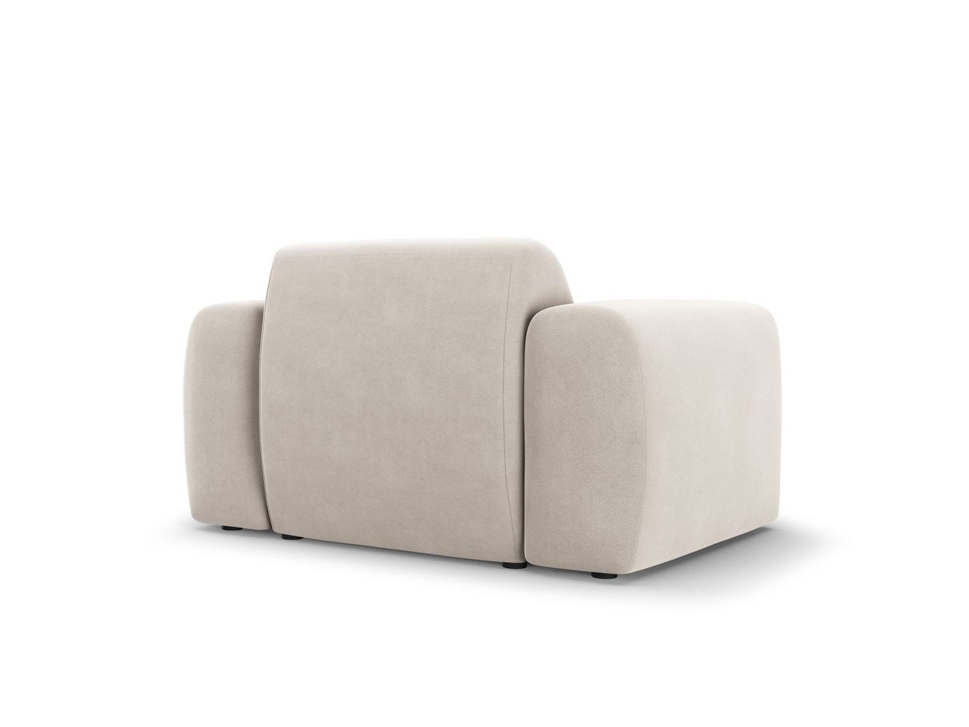 Cosmopolitan Design fløyelslenestol, "Nolio", 1-seter, 105 × 95 × 72 cm, Casino, svarte plastben